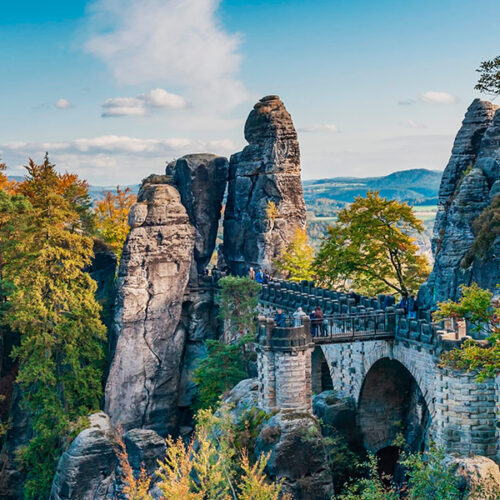 Blick auf die Basteibrücke