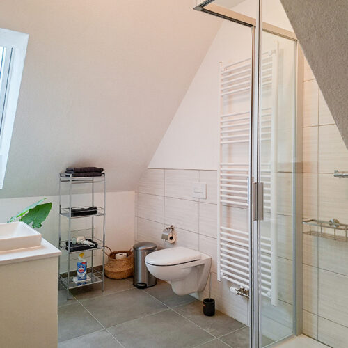 Bad mit Dusche und WC - Wohnung 6