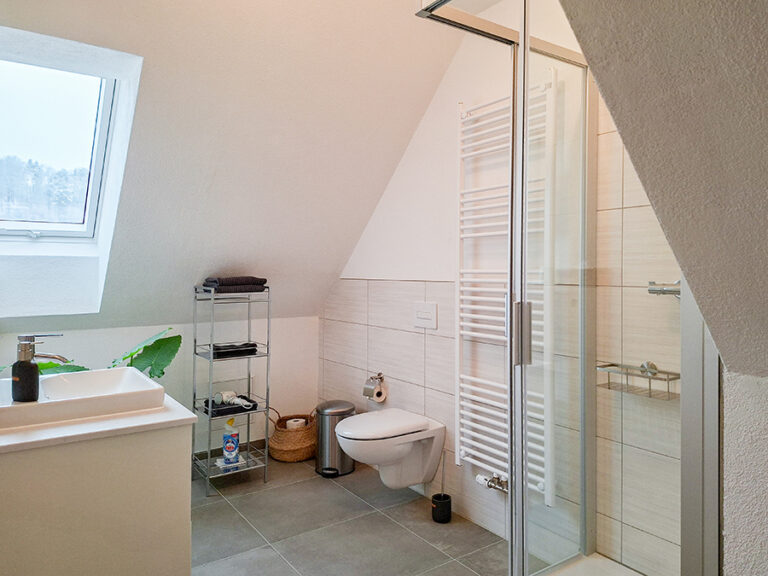 Bad mit Dusche und WC - Wohnung 6